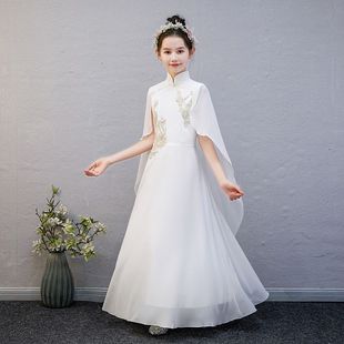 High-end children's dress, girl's guzheng performance dress, folk music chorus, Chinese style super fairy chiffon ancient style dress