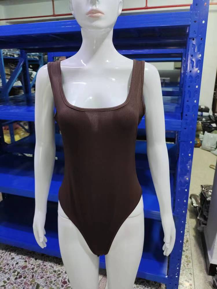 129g Weight Sleeveless Sleeve Length Shorts Pants Length Polyester Fabric Type Mid Waist Waist Line Rompers Pants Type High Elasticity Elasticity Bodysuits Tops Type Daily Occasion Skinny Fit Type Solid Color Pattern Summer, Spring Season Women's Gender Vintage Style, Sexy Style Wholesale Women's Vintage Style Sexy Solid Color Sleeveless Bodysuits 无