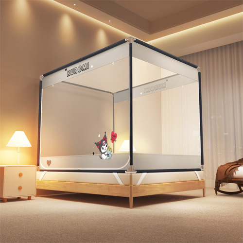 Class A cartoon anti-fall bed mosquito net threaded carbon steel heightened square top multifunctional anti-fall square top mosquito net