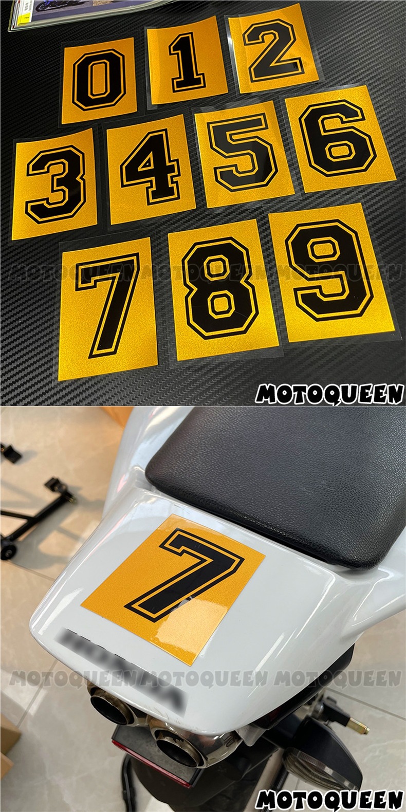 Personalized number plate decals for electric motorcycles, side cover, fuel tank, shock absorber decoration, scratch cover, reflective stickers