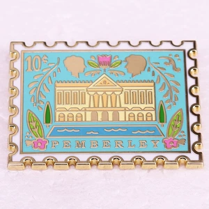 Pemberley stamp hard enamel pin Pride and Prejudice badge