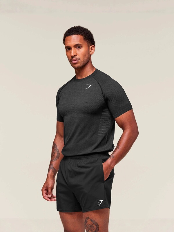 GYMSHARK外贸新款健身短袖男士运动紧身T恤圆领弹力速干T肌肉鲨鱼|undefined
