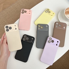 大视窗个性玻璃镜头适用iPhone16pro max苹果15手机壳14/13磨砂壳