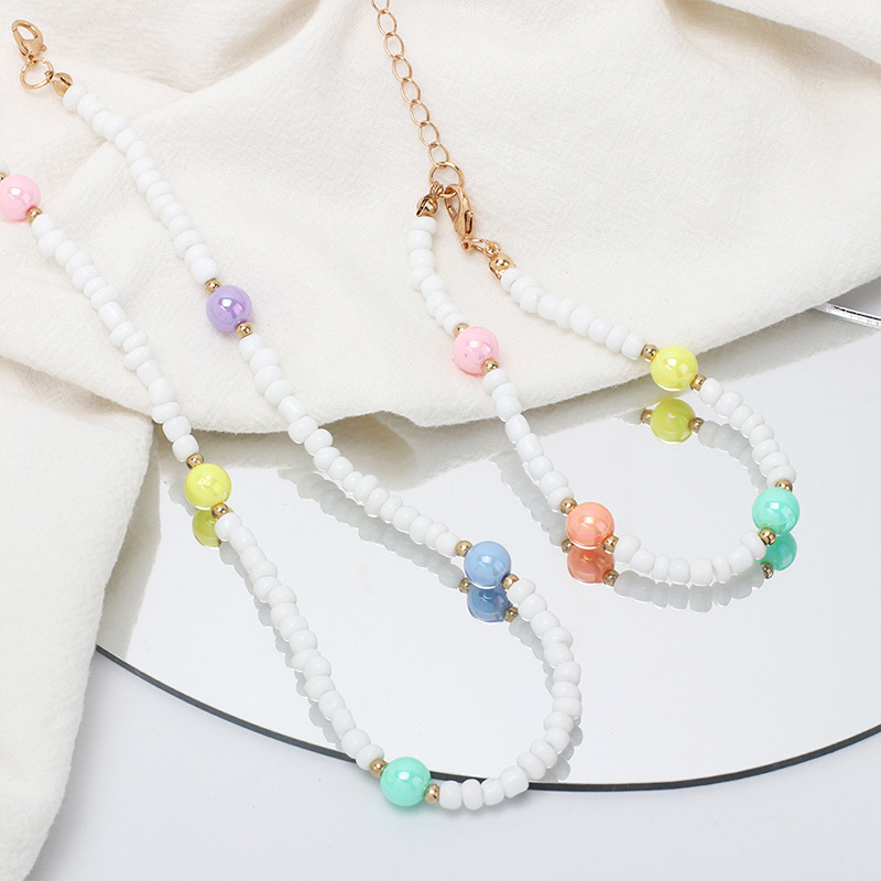 Bohemian Color Pearl Miyuki Beads Stacking Necklace Bracelet Set Wholesale Nihaojewelry display picture 3