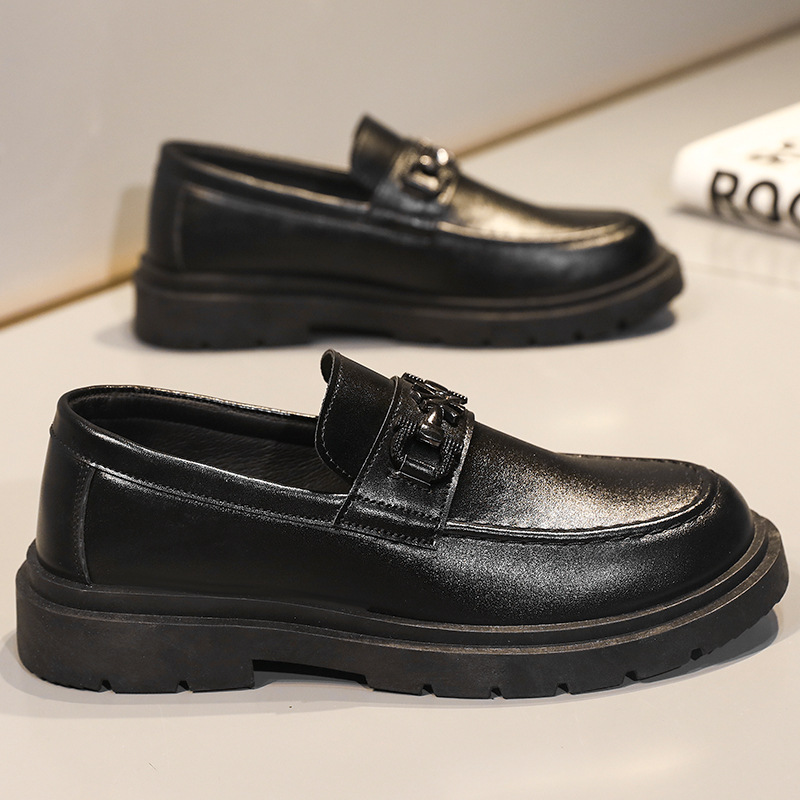 Otoño nuevo retro británico negocios zapatos de cuero suave inferior cómodo pelo estilista zapatos de moda transpirable punta redonda zapatos casuales de los hombres image 3