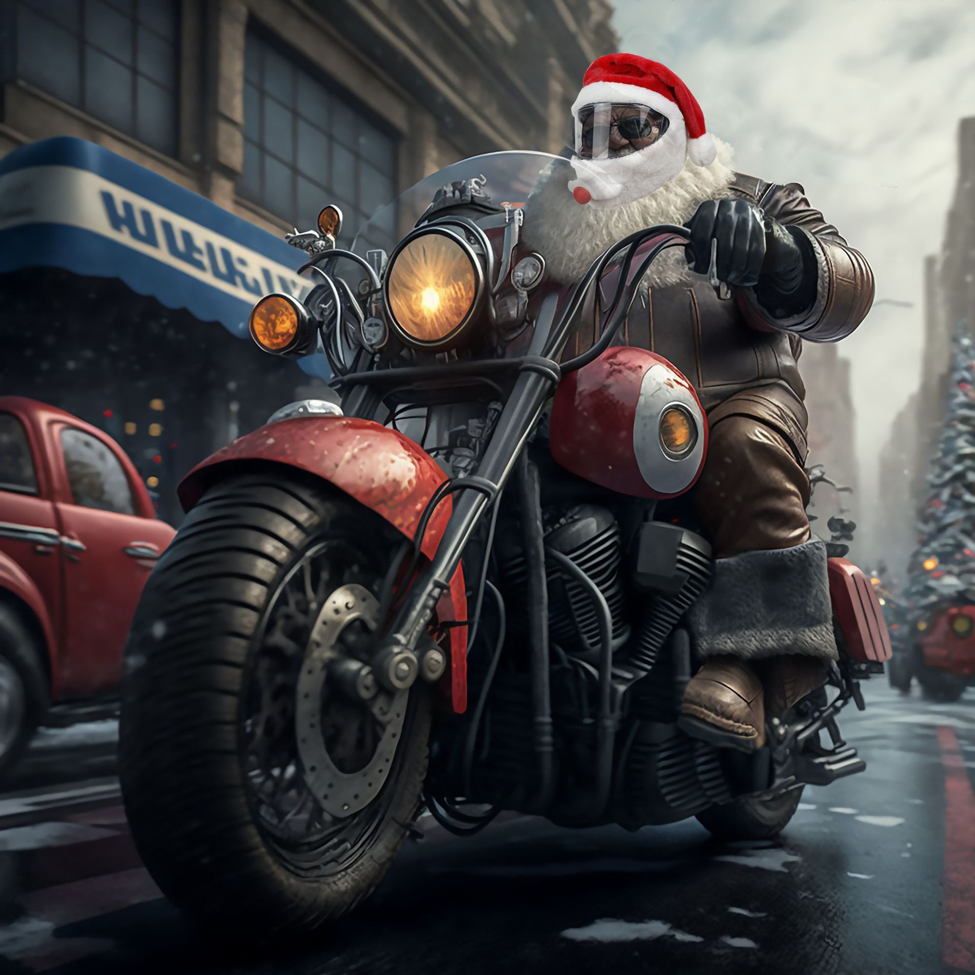 2024 sombrero de navidad de tela americana sombrero de navidad al aire libre sombrero de navidad de motocicleta sombrero de navidad regalos para la cabeza