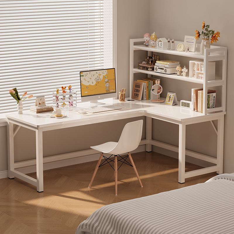 ++업그레이드 [싱글테이블 + 책장] 밀키화이트 오른쪽 스타일++