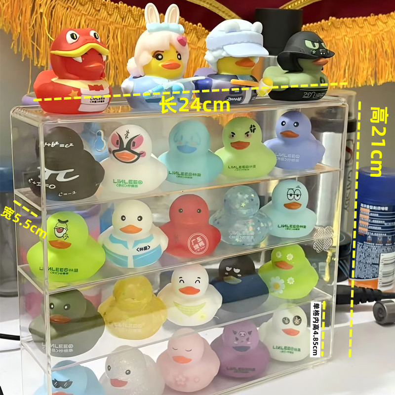 卸売透明デスクトップ防塵かわいい収納ボックス人形ディスプレイスタンド多層装飾品分割アクリル収納ボックス|undefined