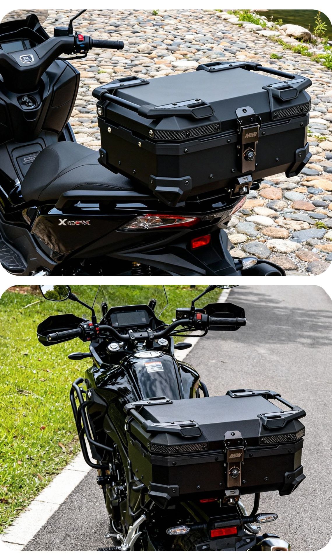 Motorcycle Mjw28L Black Knight Aluminum Alloy Tail Box Quick-Release Travel Tool Box Electric Vehicle Rear Tail Box Storage Box