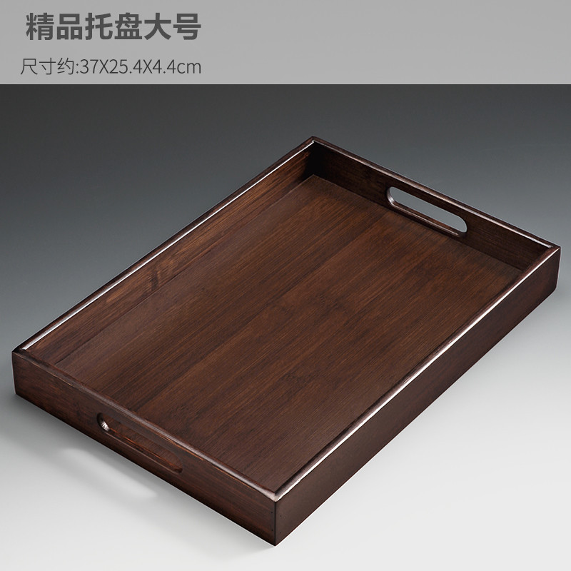 bandeja de té japonesa de bambú simple bandeja de color nuez almacenar bandeja de madera rectangular almacenamiento joyas antiguas
