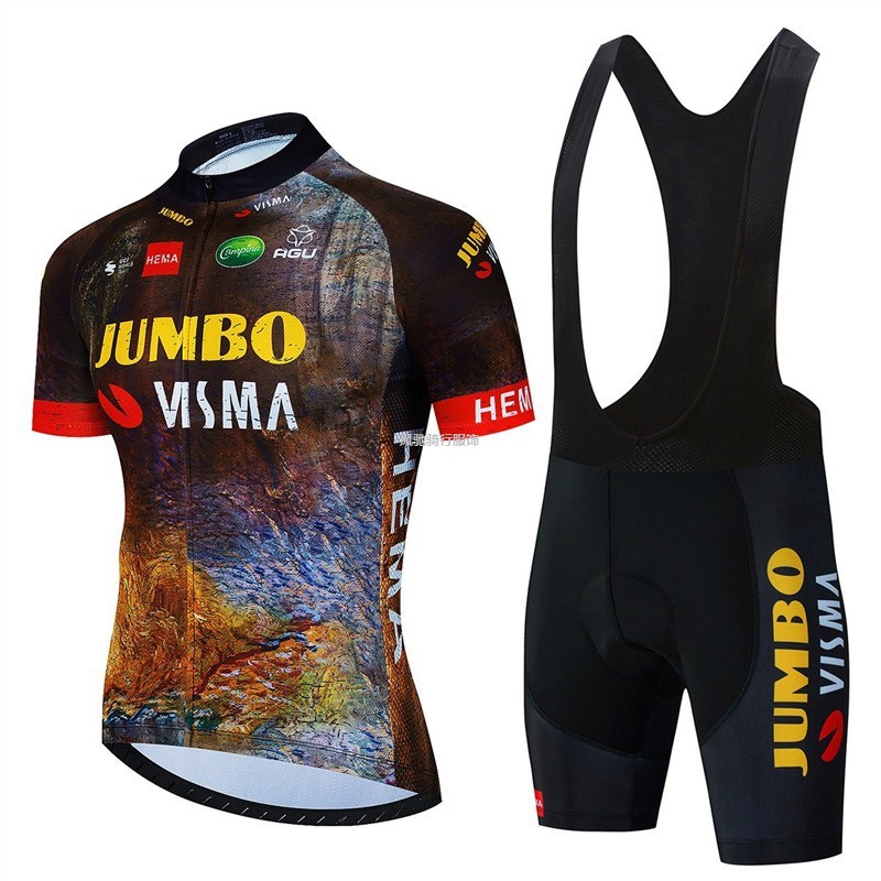 Jumbo Visma Team Edition Cycling Jersey Set Summer Short Sleeve Cycling Jersey Set Mountain Road Bike