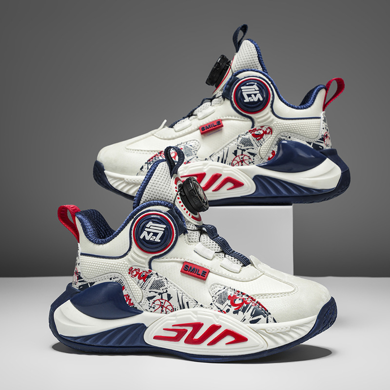 Boys' Shoes 2025 New Autumn and Winter Shock-Absorbing Training Kidsren's Running Sneakers for Older Kidsren and Students Anti-Slip Basketball Shoes