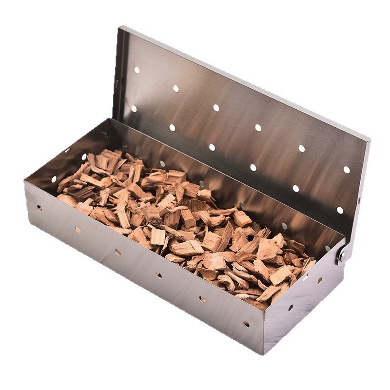 Коробка для курения, инструменты для барбекю на открытом воздухе, нержавеющая сталь, фруктовое дерево, коробка для нагрева копченого мяса, соответствующая коробка для барбекю, коробка для копчения