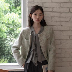 羊城故事 小香风粗花呢短款外套女2025秋季新款气质宽松上衣
