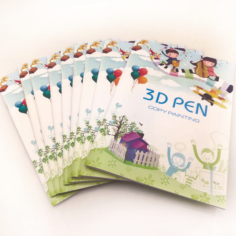 Manufacturer wholesale 3D printing pen book with 13 pictures, creative paper film 40 picture book, creative doodle template, drawing board
