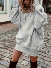 I 20621 Fashion Solid Color Hooded Fleece Sweatshirt ��ɫ��