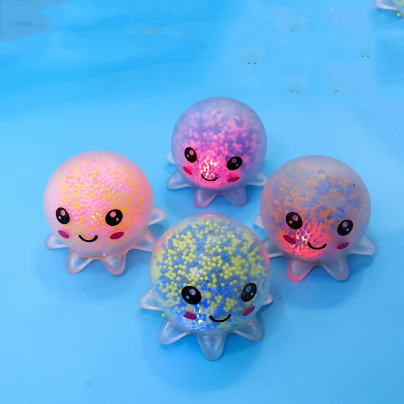 Pulpo emisor de luz pellizco animal fabricante pulpo ventilación descompresión globo de aire TPR juguete al por mayor