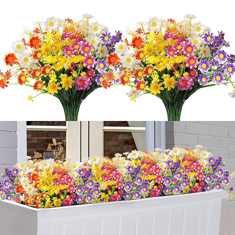 Cross-Border Artificial Flower Daisy Anti-Uv Non-Fading Plastic Plant Home Decoration Window Outdoor Plastic Flower Cross-Border Artificial Flower Daisy Anti-Uv Non-Fading Plastic Plant Home Decoration Window Outdoor Plastic Flower