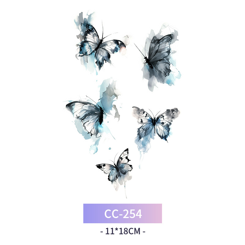 Transfronterizo en stock al por mayor de halloween colorido mariposa tatuaje pegatinas simulación sangrienta cicatriz pegatinas divertidas pegatinas impermeables