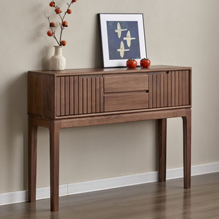 North American Black Walnut Full Solid Wood Entrance Cabinet Simple Cherry Wood Log Living Room Storage Multi-Function Entrance Cabinet