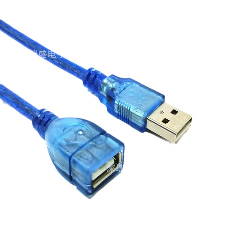 Фабричная прямой продажа USB2.0 прозрачный синий кабель удлинитель мужчина к женщине кабель передачи данных цельная медная жила 0.3-10 метров