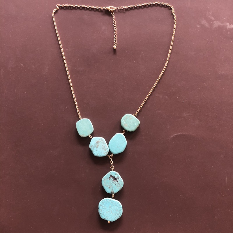 Collier En Alliage Turquoise Simple En Gros display picture 4