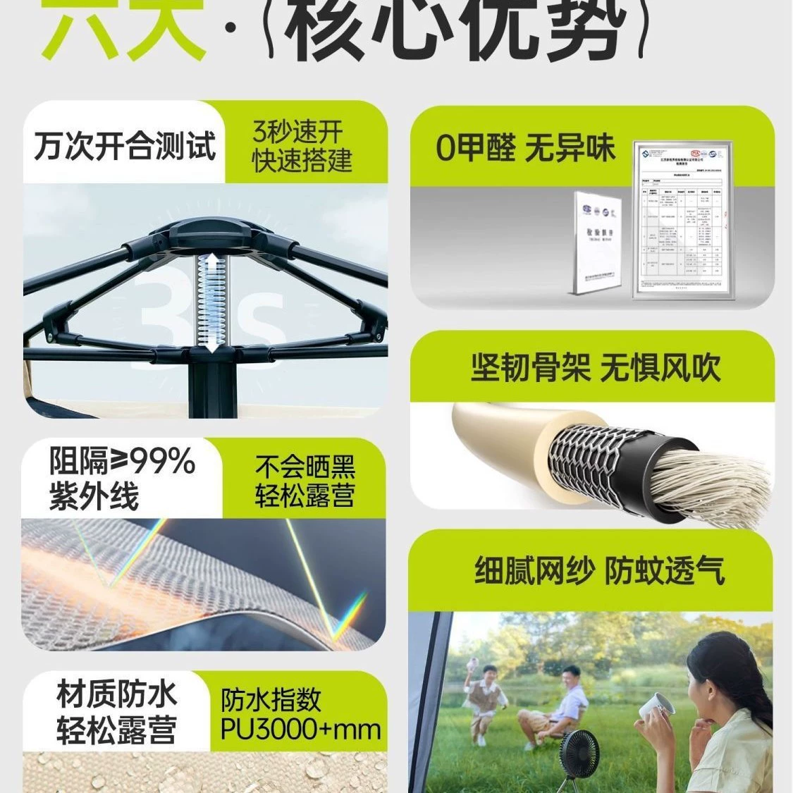 Travel handheld folding automatic equipment for camping, tent, increased thickness, full set