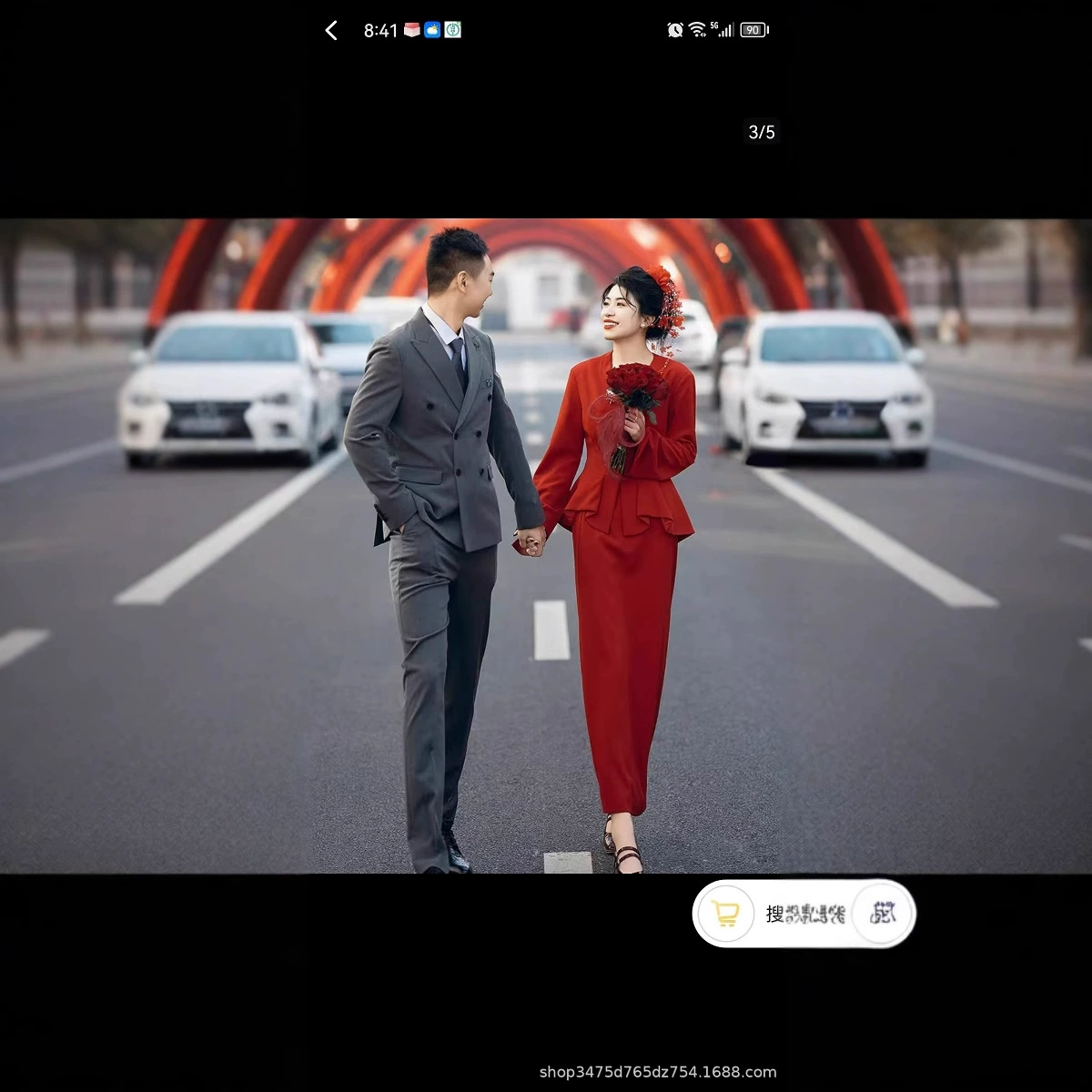 Красный ретро платье из двух частей