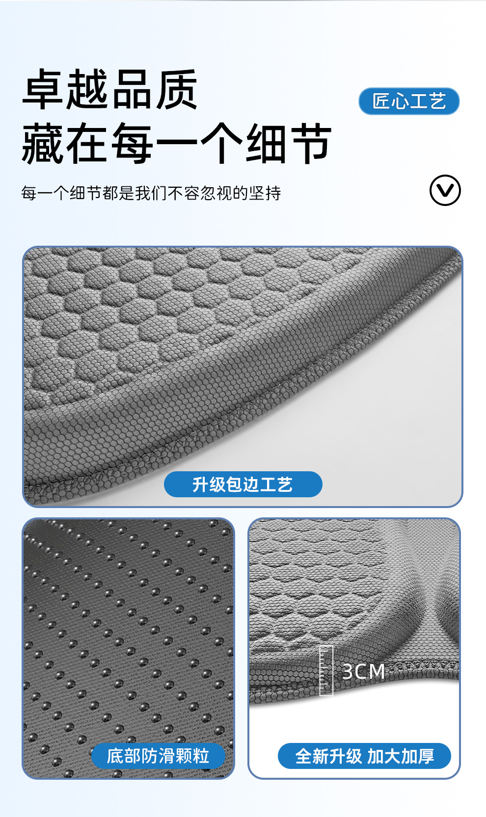 Cross-Border New Model Thickened and Widened Car Seat Cushion with Two-Piece Honeycomb Gel, Summer Cooling Cushion, Office Hemorrhoid Cushion