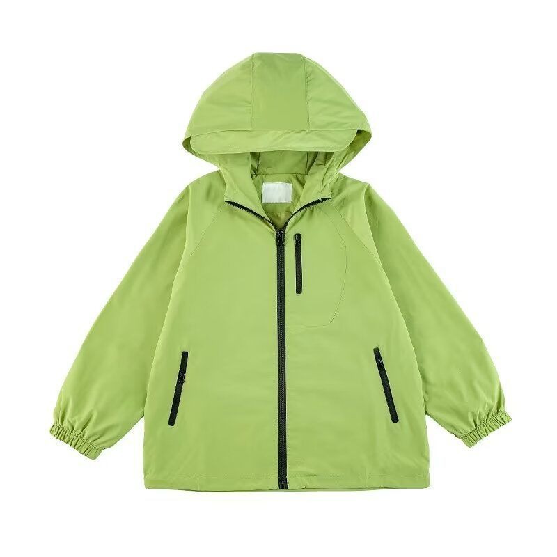 Children's Boys Thin Hooded Jacket Spring And Autumn Loose Versatile Solid Color Coat_voghion.com