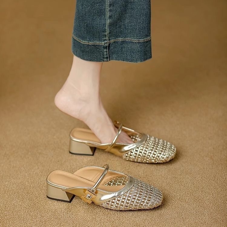 2026 nuevo tacones gruesos de talón cuadrado con una correa de zapatillas frescas para mujeres de Mary Jane image 5