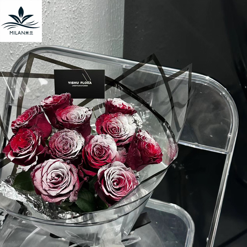 Ramo de Navidad spray de nieve Rosa Flor de aerosol floral aerosol pintado a mano spray de color copo de nieve aerosol colorante