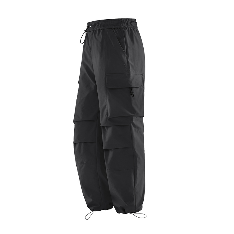 2024 primavera y verano nuevos pantalones casuales de estilo americano delgado moda delgado pantalones de trabajo bolsillo de empalme