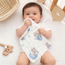 口水巾婴儿a类纯棉围嘴吸水纱布纯棉婴儿小方巾儿童宝宝洗脸毛巾