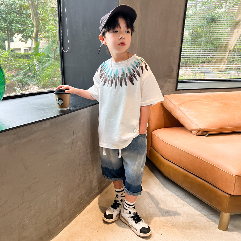 Ensemble été pour garçon t-shirt et short style décontracté_voghion.com