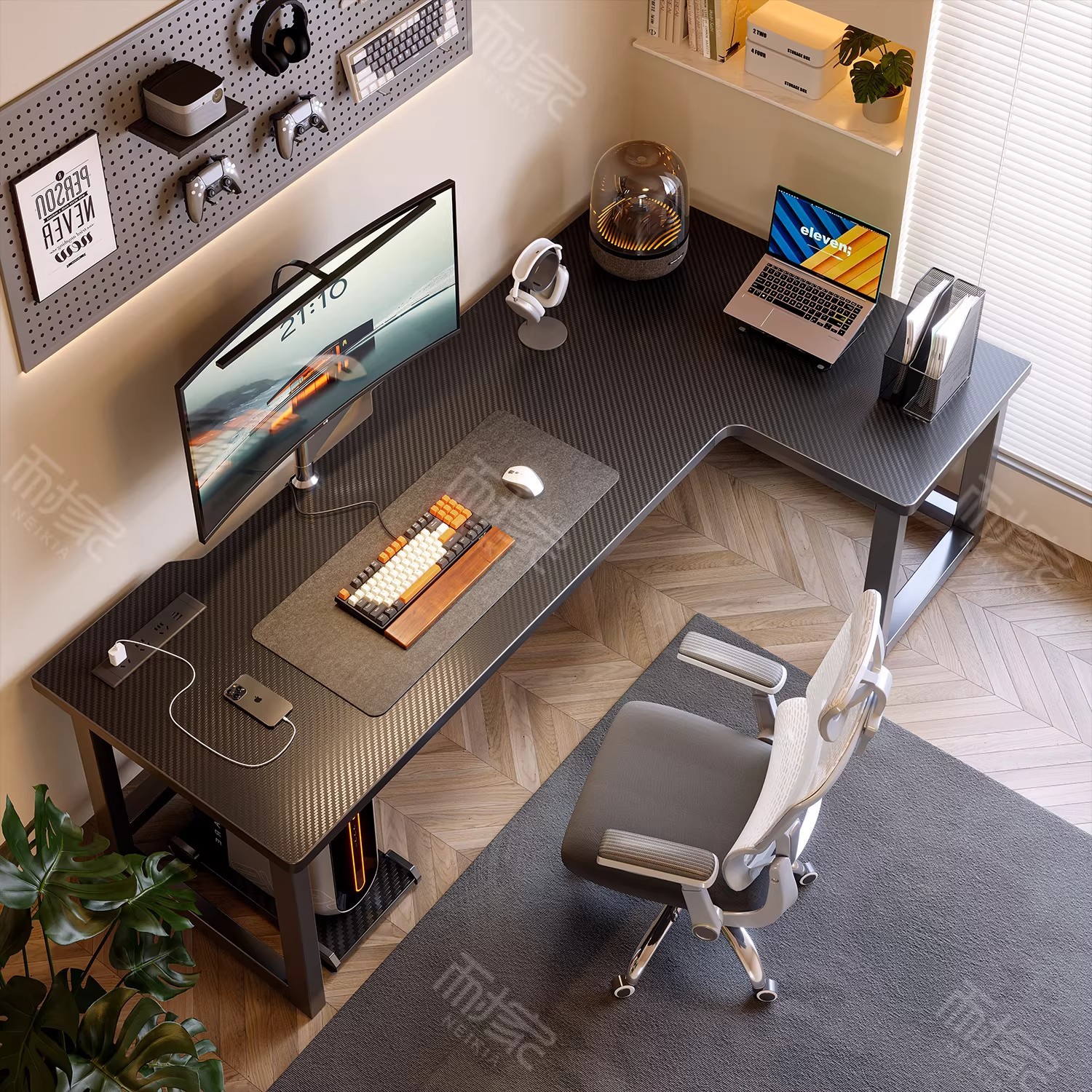 Mesa de esquina de madera maciza mesa de computadora dormitorio escritorio casero estante de escritorio una esquina doble mesa en forma de L