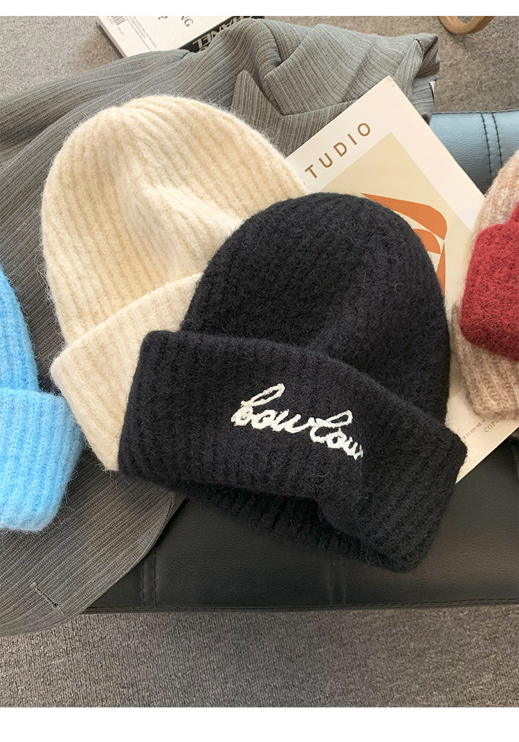 Herbst Winter Für Frauen Amerikanischen Stil Vielseitig Brief Slouchy Beanie Großer Umfang Warme Kopf Wrap Outdoor Casual_voghion.com