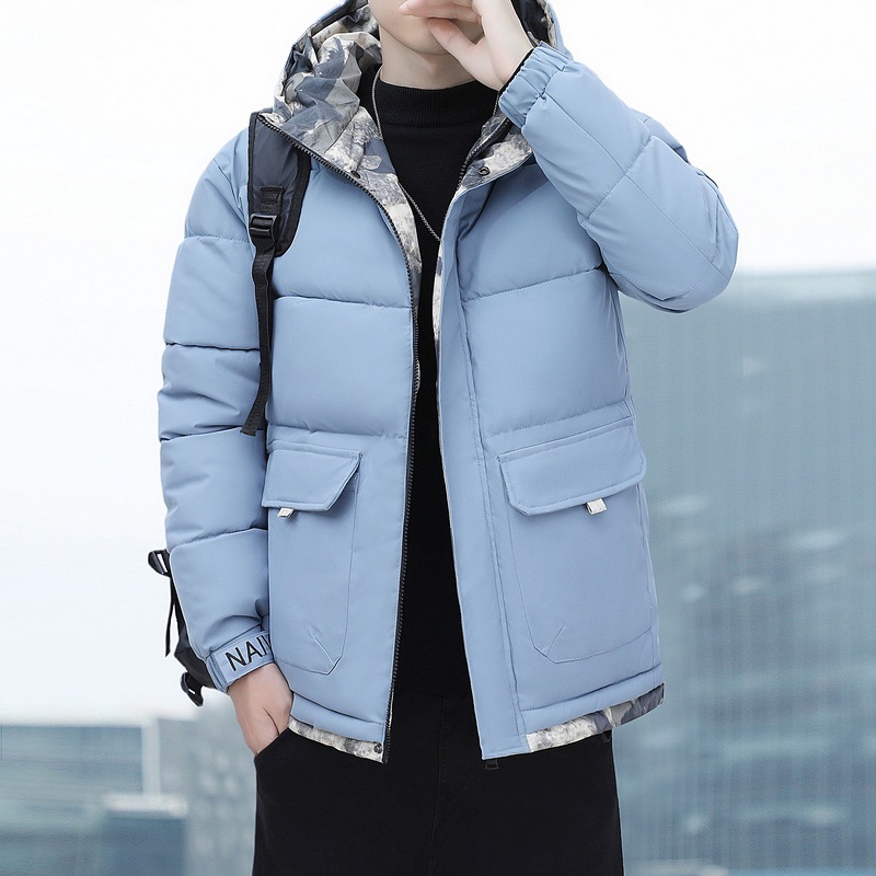 Chaqueta de pluma grande para hombres otoño y invierno chaqueta cálida coreana de moda para hombres guapo y grueso chaqueta de algodón casual ropa de pan