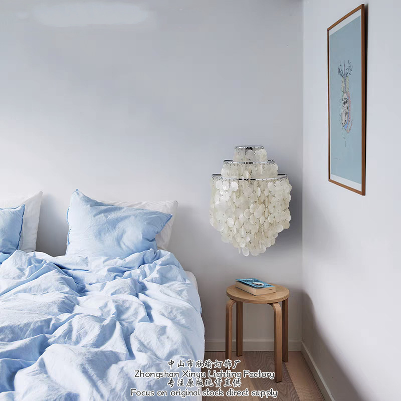 Viento conchas de lujo de alto nivel lámpara de lujo crema lámpara de estilo italiano restaurante lámpara de lujo romántica sala de estar lámpara de dormitorio luz
