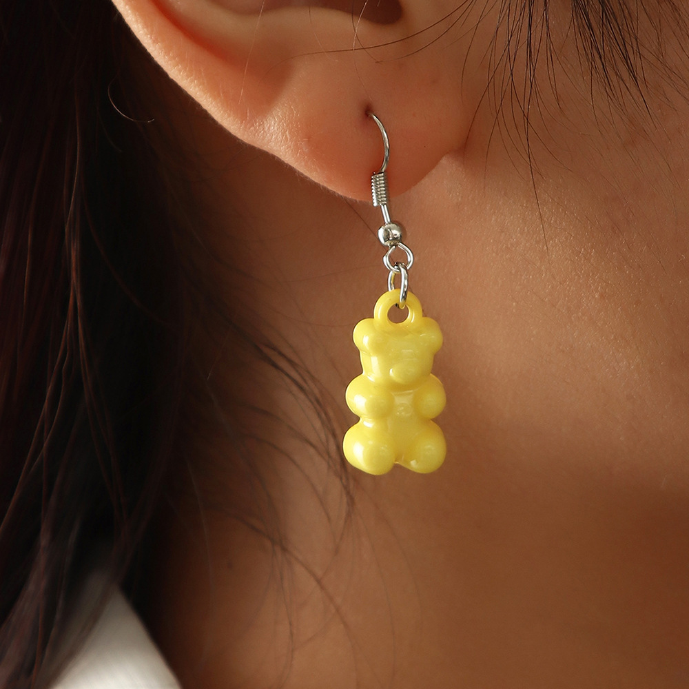 Cross-border Ins Cute Color Bear Earrings Earrings Soft Cute Girl Earrings display picture 14