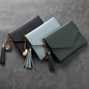 2024 New Wallet Ladies Tassel Pendant Wallet Insert Bank Card Bag Simple Hand Coin Purse Wholesale