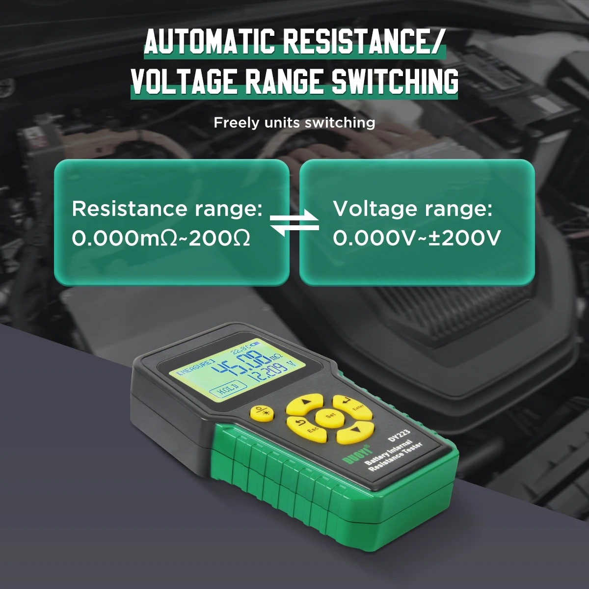 Dy223 New Energy Electric Vehicle Fault Diagnosis Instrument Lithium Battery Pack Voltage Detection New Energy Tester
