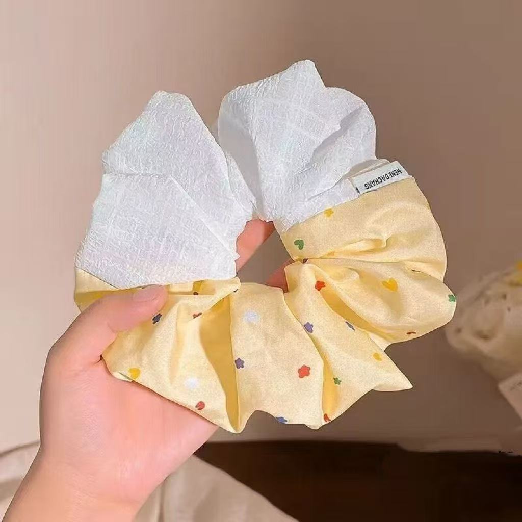 Anillo de pelo AL No.26 - estrella de leche medio amarillo medio blanco