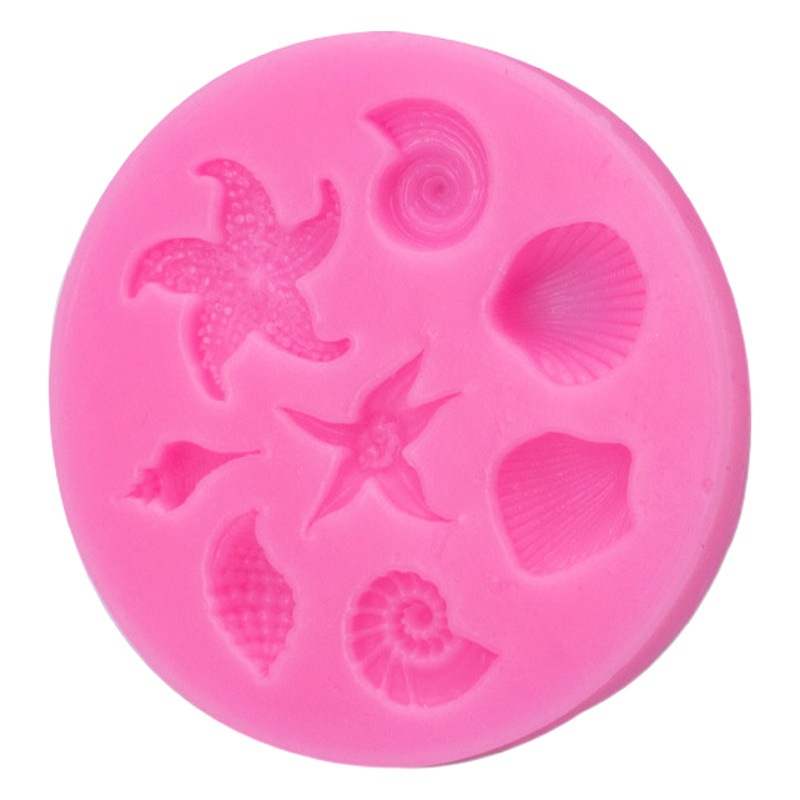 DIY líquido fondant molde de silicona arcilla suave cerámica DIY serie marina molde modelado concha de mar