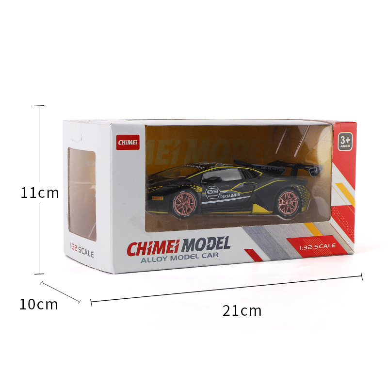 Chimei aleación modelo de coche 1:32 LANBO Evo becerro Tire hacia atrás con sonido y Luz Juguetes coche deportivo música modelo adornos