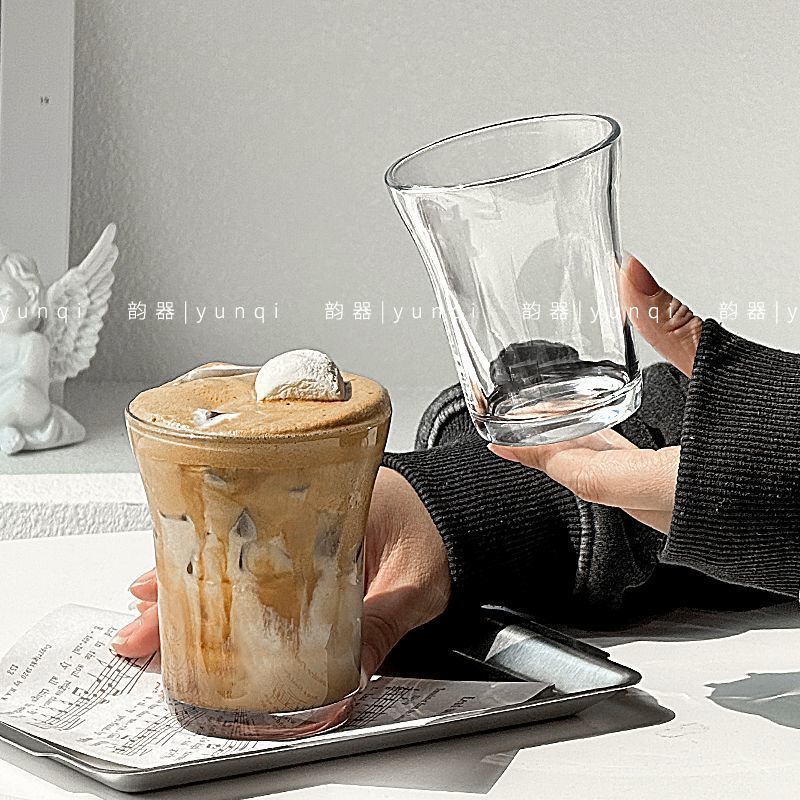 网红ins澳白杯玻璃冰美式拿铁摩卡咖啡杯意式复古拉花冷饮杯|undefined