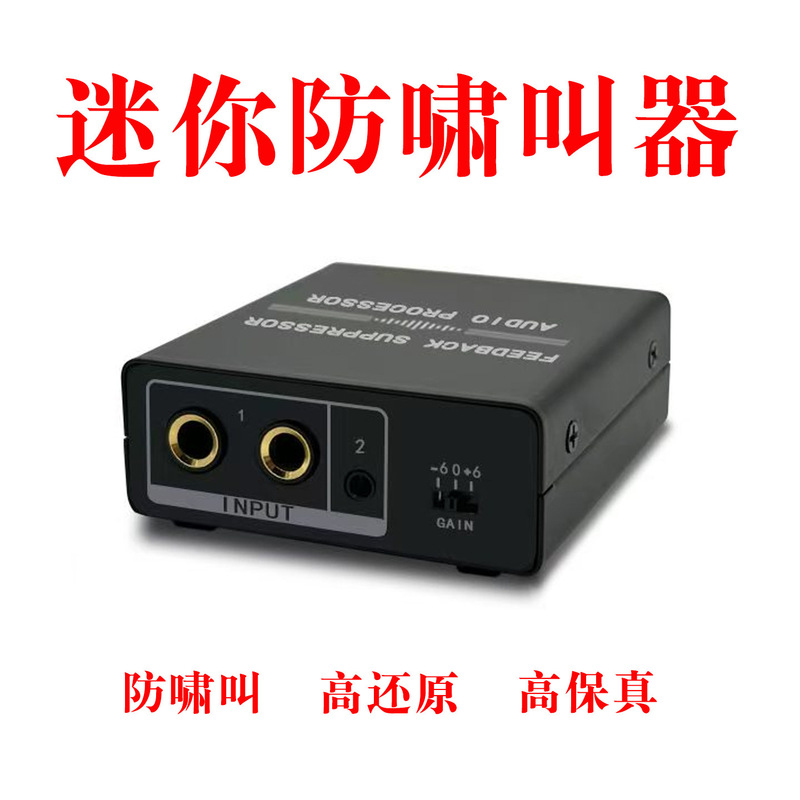 Professional Frequency Shift Anti-Howling Device for Home Use, Wireless Microphone, One-Touch Automatic Feedback Suppressor