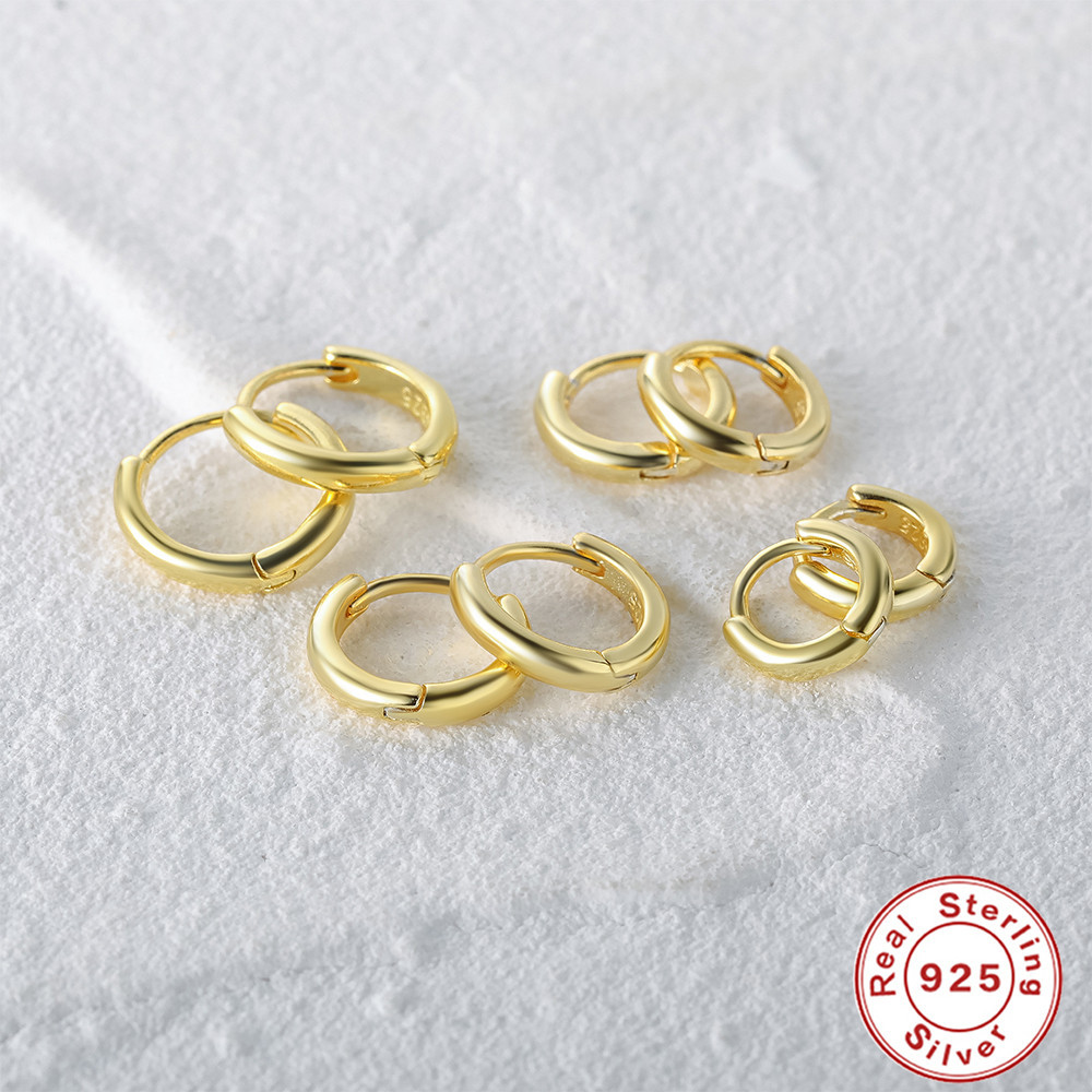 S925 plata esterlina INS paisaje minimalista oreja hebilla pendientes transfronterizos superventas anillo de oreja de todo fósforo Red de estilo rojo espárragos