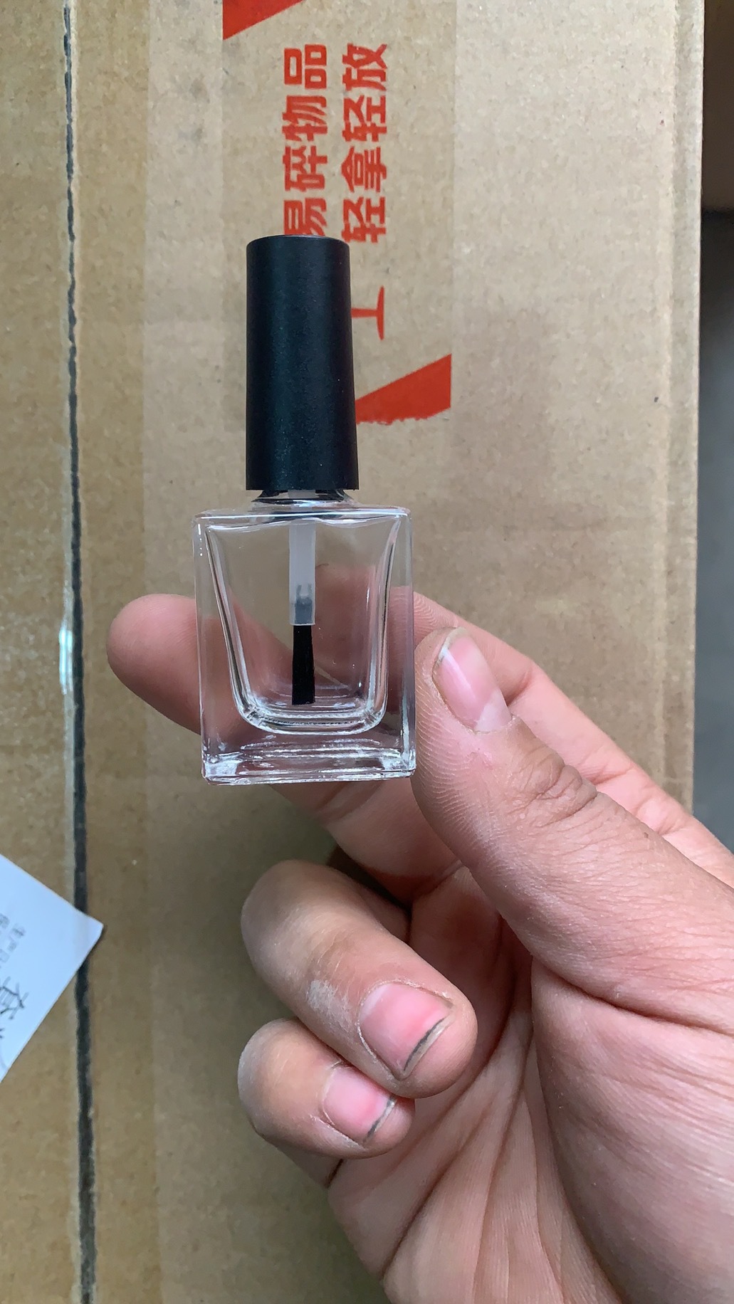 Botellas Vidrio para Esmalte 5–15 ml — Con Brocha (Transparente)