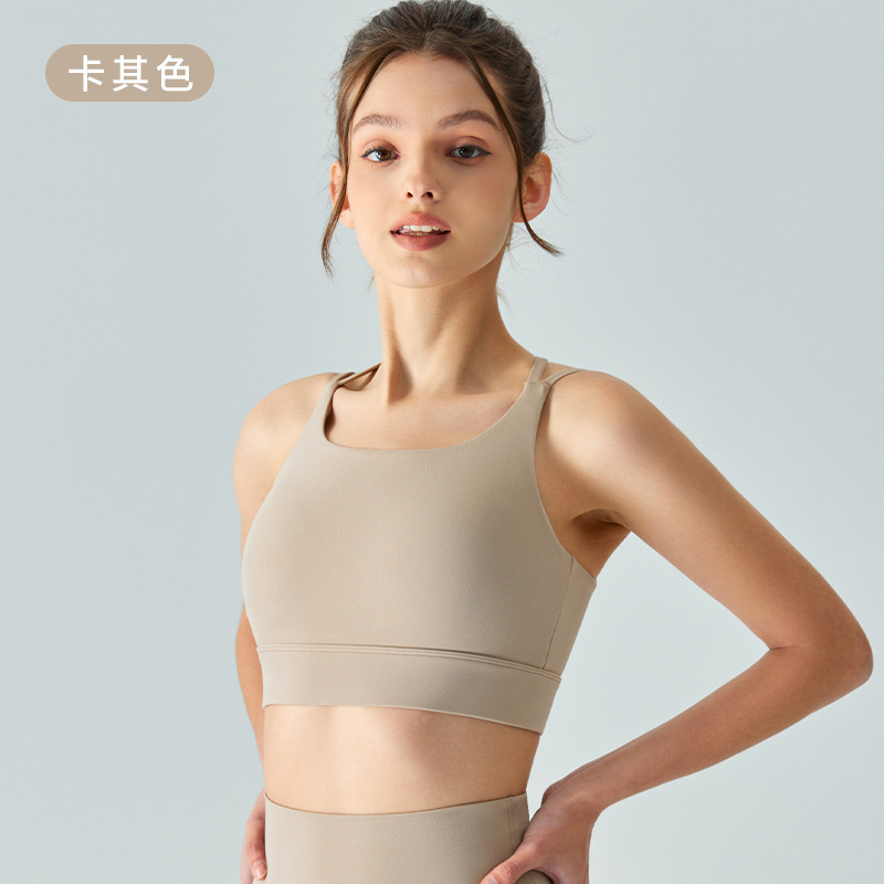 クロスボーダー新型スポーツ下着女性クロス細い肩ベルト一体式胸パッドヨガ服ブラジャーランニングフィットネスベスト|undefined